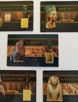 Komplett-Set 5 Goldmünzen 999 Coincards "Agypten" 1/1000oz 5 Coincards, damit ist die Kollektion komplett! - Neufahrn (Freising)