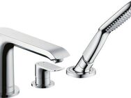 hansgrohe Wannenmischeinheit Metris 3-Loch Einhebel, chrom