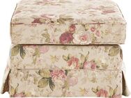 Home affaire Polsterhocker Shadmoor, Hussenoptik, in uni oder mit Blumendruck, passend zur Shadmoor-Serie