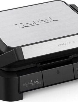 Tefal Kontaktgrill SuperGrill 3in1, Kontaktgrill, Barbeque-, Ofenposition, 3 Temperaturen, 2000 W, spülmaschinengeeignete Platten, platzsparende Aufbewahrung, GC510D