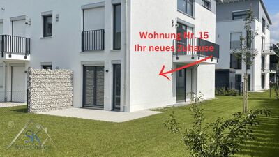 EXKLUSIVANGEBOT: 2-Zi.-Neubau-Wohnung mit Hobbyraum, ca. 107 m², Garten + Terrasse in Germering