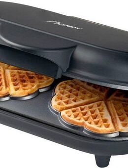 bestron Waffeleisen ADWM1000BL, 1200 W, Doppelwaffeleisen für klassische Herzwaffeln