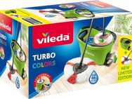 Vileda Bodenwischer-Set Turbo Colors Box (Set, 3-St), (Wischmop-Set mit Powerschleuder und Fußpedal)