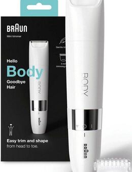 Braun Elektrokörperrasierer Mini Body-& Bikini-Trimmer BS1000, Aufsätze: 1, Mini-Größe für unterwegs