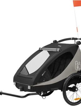Hauck Fahrradkinderanhänger 2in1 Bike Trailer und Buggy Dryk Duo Plus, black, für 2 Kinder, inklusive Deichsel