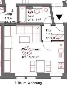 heimelige 1-Raum Altbauwohnung nähe Stadtzentrum - Cottbus