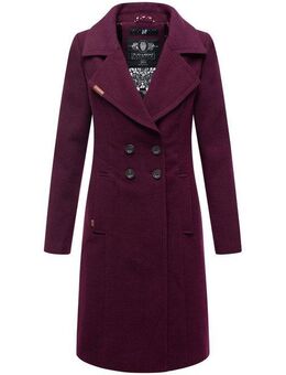 Navahoo Wintermantel Wooly edler Damen Trenchcoat in Wollmantel-Optik
