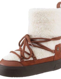 Tommy Hilfiger LACE-UP FAUX SHEARLING SNOWBOOT Snowboots, Plateau, Winterstiefel, Schneestiefel mit aufgesetzter Schnürung