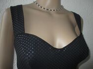 NEU * Sexy * ausgefallen * Glitzer * Nieten * Punkte * Tupfen * Polka Dots * Body * Einteiler "BLÙUP" Made in Italy * Gr. 36-38/ S * schwarz * silber * - Riedlingen