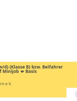 Fahrer (m/w/d) (Klasse B) bzw. Beifahrer (m/w/d) auf Minijob – Basis - Bamberg