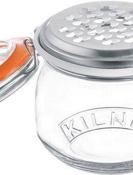 KILNER Käsereibe, Edelstahl, Glas, (1 Glas mit Deckel u. Bügelverschluss, Aufsatz-Reibe mit Gummiring), Inhalt 0,5 Liter