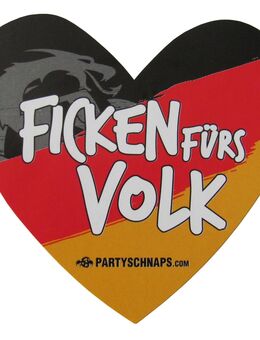 F i c k e n Likör - ...... fürs Volk - 9 Stück - Aufkleber in Herzform - 8,2 x 7,7 mm - Doberschütz