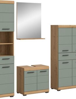 INOSIGN Badmöbel-Set Siena, 4 teilig, bestehend aus:, (Set), Hochschrank, Waschbeckenunterschrank, Badspiegel, Midischrank