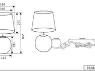 Reality Leuchten Schreibtischlampe Sophia, ohne Leuchtmittel, Nachttischlampe, Keramik Fuß mit Samtschirm