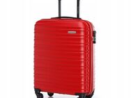 Premium Koffer Reisekoffer Kabinenkoffer mit Rippen ABS Kunststoff 34l rot - Wuppertal