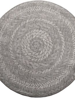 Paco Home Teppich Malmedy 490, rund, Höhe: 4 mm, Flachgewebe, melierte Sisal-Optik, In- und Outdoor geeignet