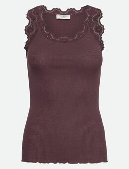 rosemunde Tanktop Babette Silk Top wunderschöner Vintage-Spitzenbesatz an Ausschnitt und Trägern