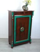 Vertiko Gründerzeit 1890er Mahagoni mit Malachit-Grün, 1Türe 1 Schublade in 53489