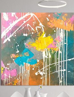 Originales Acrylbild "Farbrausch" 80 x 80cm auf Leinwand - München Schwabing-Freimann