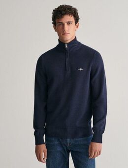 Gant Troyer CASUAL COTTON HALF ZIP mit grafischer Logostickerei auf der Brust