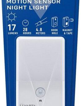 VARTA Nachtlicht VARTA Motion Sensor Nachtlicht ist batteriebetrieben inkl. 3xAAA, LED fest integriert, Warmweiß