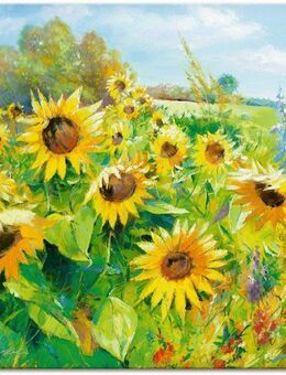 Artland Wandbild Sommerwiese mit Sonnenblumen, Blumenwiese (1 St), als Alubild, Outdoorbild, Leinwandbild, Poster, Wandaufkleber