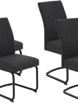 HELA Freischwinger BRINDISI, Esszimmerstuhl (Set, 4 St), XL-Sitz,Federkorb,140kg belastbar,Zertifizierter "Waterfree" Stoff