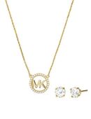 MICHAEL KORS Ohrring und Ketten Set Mulitpack Schmuck Silber 925 PREMIUM (Set, 3-tlg), mit Zirkonia (synth) in 00000