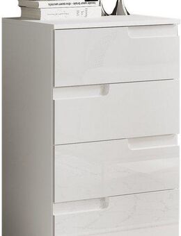 HBZ Kommode Spice Weiß Hochglanz, BxHxT 50x80x40 cm, Kommode mit 4 Schubkästen