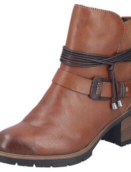 Rieker Stiefelette, Boots, Blockabsatz, Zierbänder, in Used-Optik