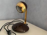 Schreibtischlampe, Vintage, Gold, Kaffee braun, Antik 60er - Wendelstein