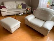 Sofa Sitzgarnitur Bezug Leder Z62/42 Weiss mit Verstellung - Kornwestheim