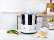 Tefal Dampfgarer VC1451 Convenient Series, 900 W, 2 Edelstahlbehälter, 6 Liter, Ø 24cm, Timer, Abschaltautomatik