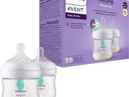 Philips AVENT Babyflasche Natural Response SCY670/02, 2 Stück, mit dem AirFree Ventil, 125 ml, ab 0 Monaten