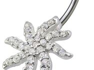 Firetti Bauchnabelpiercing Schmuck Geschenk Piercing Silber 925 Körperschmuck PALMTREE Palme, mit Zirkonia (synth)