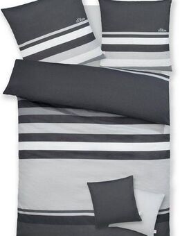 s.Oliver Bettwäsche Fenja in Gr. 135x200 oder 155x220 cm, Biber, 2 teilig, gestreifte Bettwäsche, mit GRATIS-Zugabe: 2x Kissenhüllen