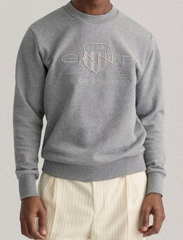 Gant Sweatshirt D1. TONAL ARCHIVE SHIELD C-NECK mit Logostickerei auf der Brust