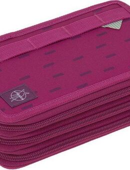 LÄSSIG Federmäppchen Unique, Triple, Speckles Berry, Dreifach Mäppchen, PETA-approved vegan, aus recyceltem Material