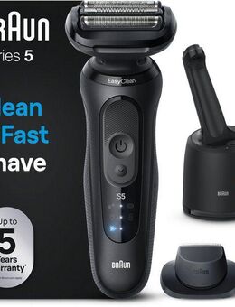 Braun Elektrorasierer Series 5 52-N7200cc, Reinigungsstation, Wasserdichter Folienrasierer, mit Präzisionstrimmer