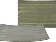 CreaTable Servierplatte Banana Leaf, Steinzeug, (Set, 2-tlg), Servier Set, Topaktueller „Streat Food“ Trend