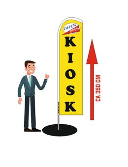 Werbefahne-Werbung-Kiosk-Beachflag-Werbebanner, Fahne, Kiosk - Troisdorf