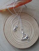 ☝️☝️☝️Halskette , 925 Silber plat. + Anhänger Katze, springend, NEU ⭐⭐⭐⭐⭐ in 86368