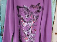 Damen T-Shirt langarm (Gr. 50/52) Beere Schmetterlinge - Weichs