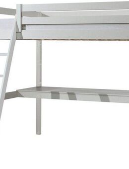 Vipack Hochbett Pino, Kiefer massiv, sehr standfest, Made in Europe, mit Sessel (B/H/T ca. 209x190x215cm, mit großer Schreibplatte und Leiter) inkl. Rolllattenrost, Absturzschutz, 2 Breiten zur Auswahl