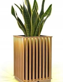 Handmade Blumentopf aus Eichenlamellen quadratisch 2in1 LED Beleuchtung 48cm Set453 - Wuppertal