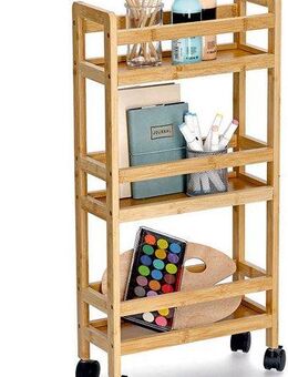 Zeller Present Rollwagen, natur, Bambus / MDF, inkl. 4 Rollen