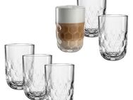 LEONARDO Latte-Macchiato-Glas GOCCE, 380 ml, 6er-Set, Glas, 1. Variante, mit Tropfenrelief