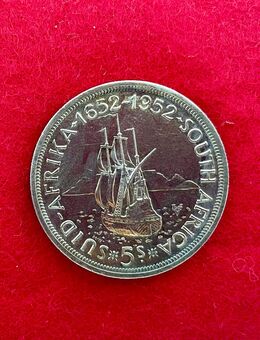 5 Shilling Silbermünze 1952 Südafrika George Segelschiff - Mannheim