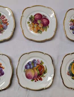 6 Sammelteller Zierteller Porzellan Gold Obst - Mendig