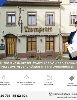 Projektiertes Neubauprojekt mit fünf Wohneinheiten in bester Innenstadtlage von Bad Säckingen - Bad Säckingen